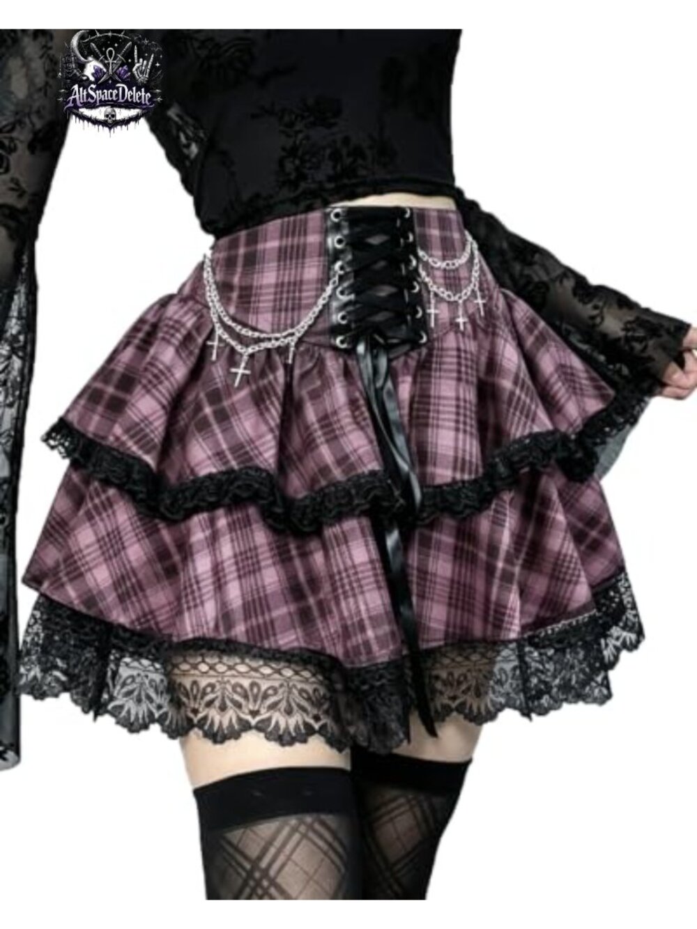 High Waist Gothic Pleated Mini Skirt Punk Grunge Harajuku Lolita Skirt